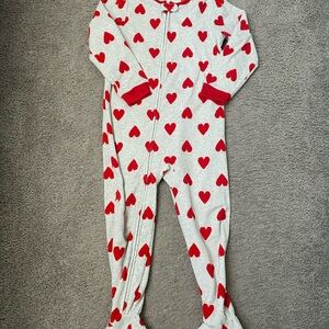 Carter's Red and Gray Footed One Piece with Built-in Feet